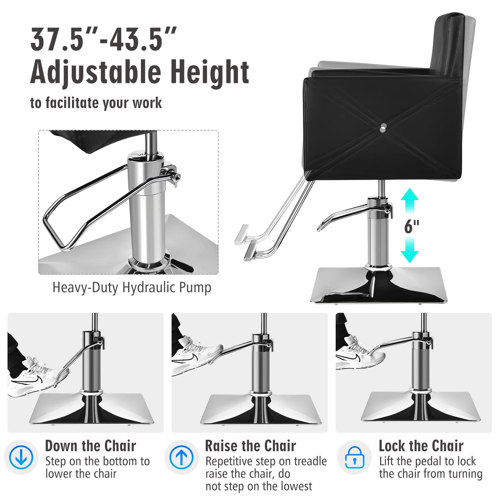 Makeup Hair Salon Chairs for Hair Stylist, Load up 330 LBS