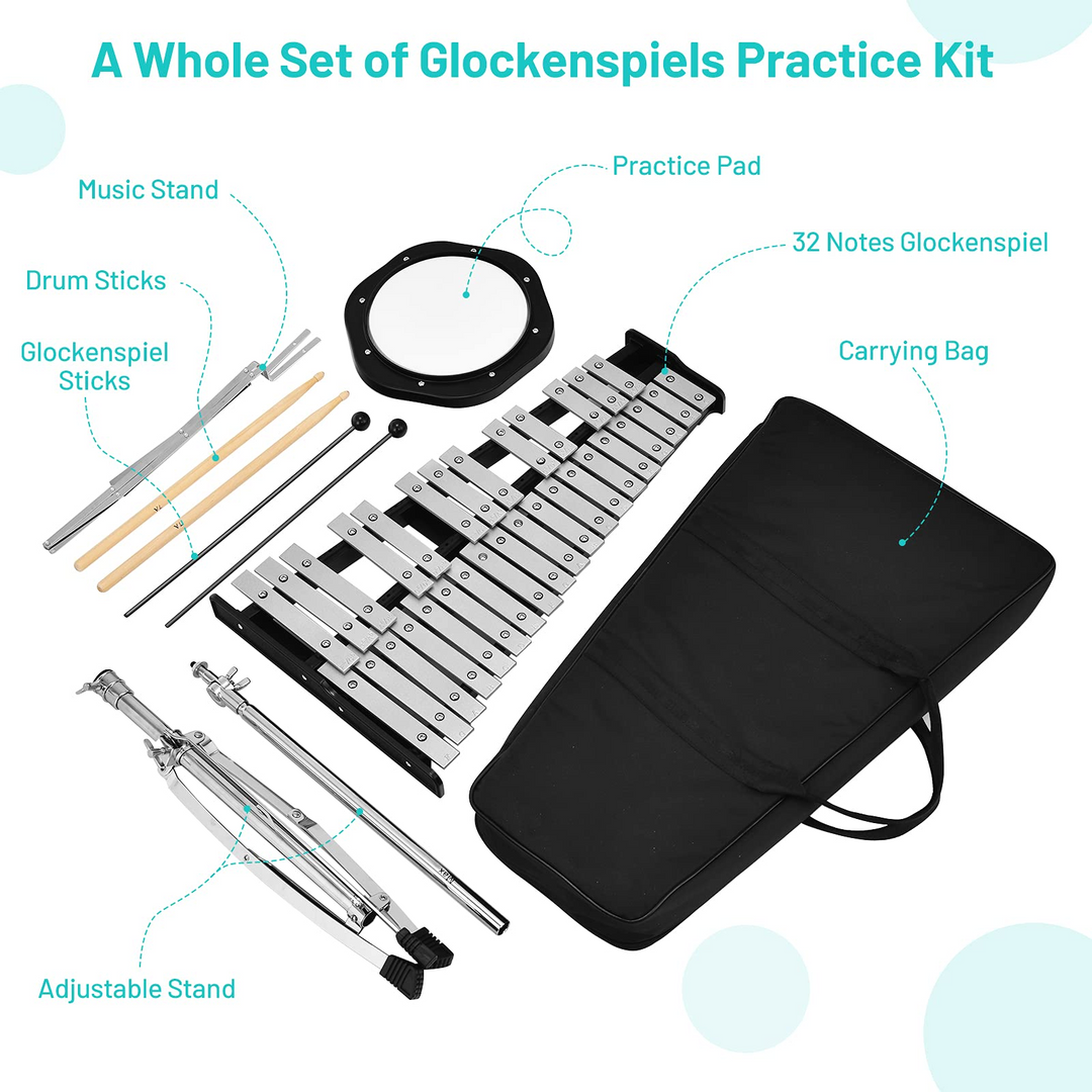 32 Note Percussion Glockenspiel Bell Kit