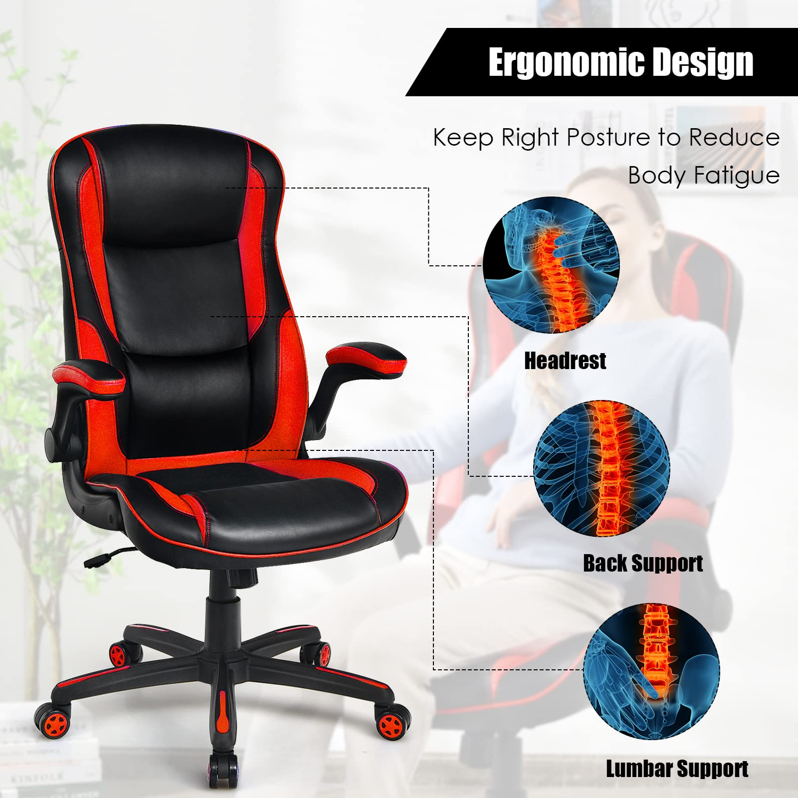 Ergonomic Swivel Computer Chair, Home Office Executive Task Chair