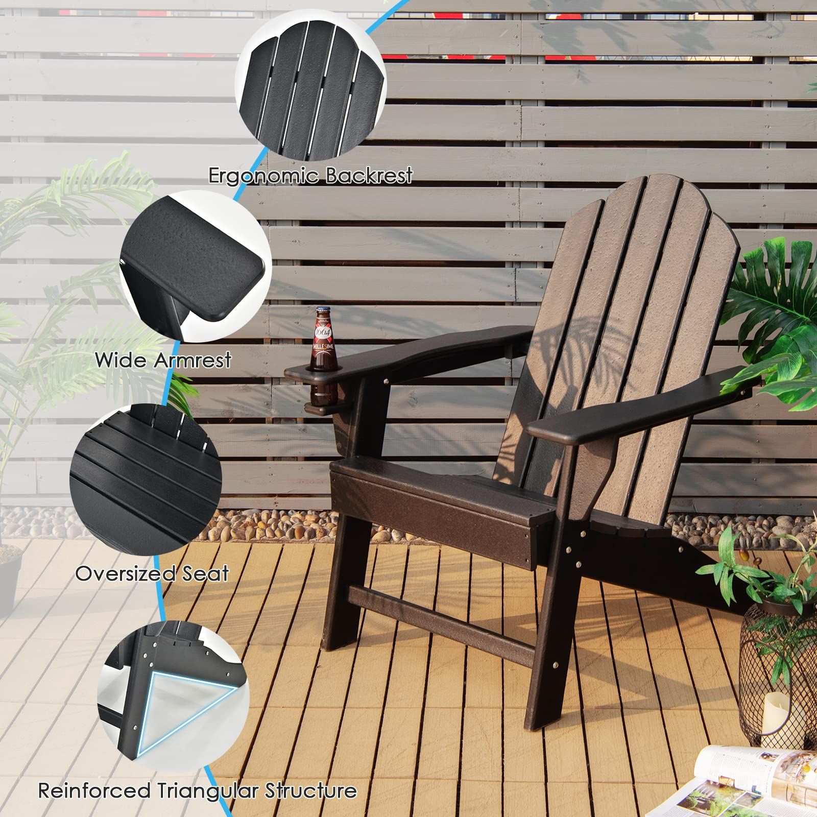Giantex Adirondack Chair and Ottoman Set