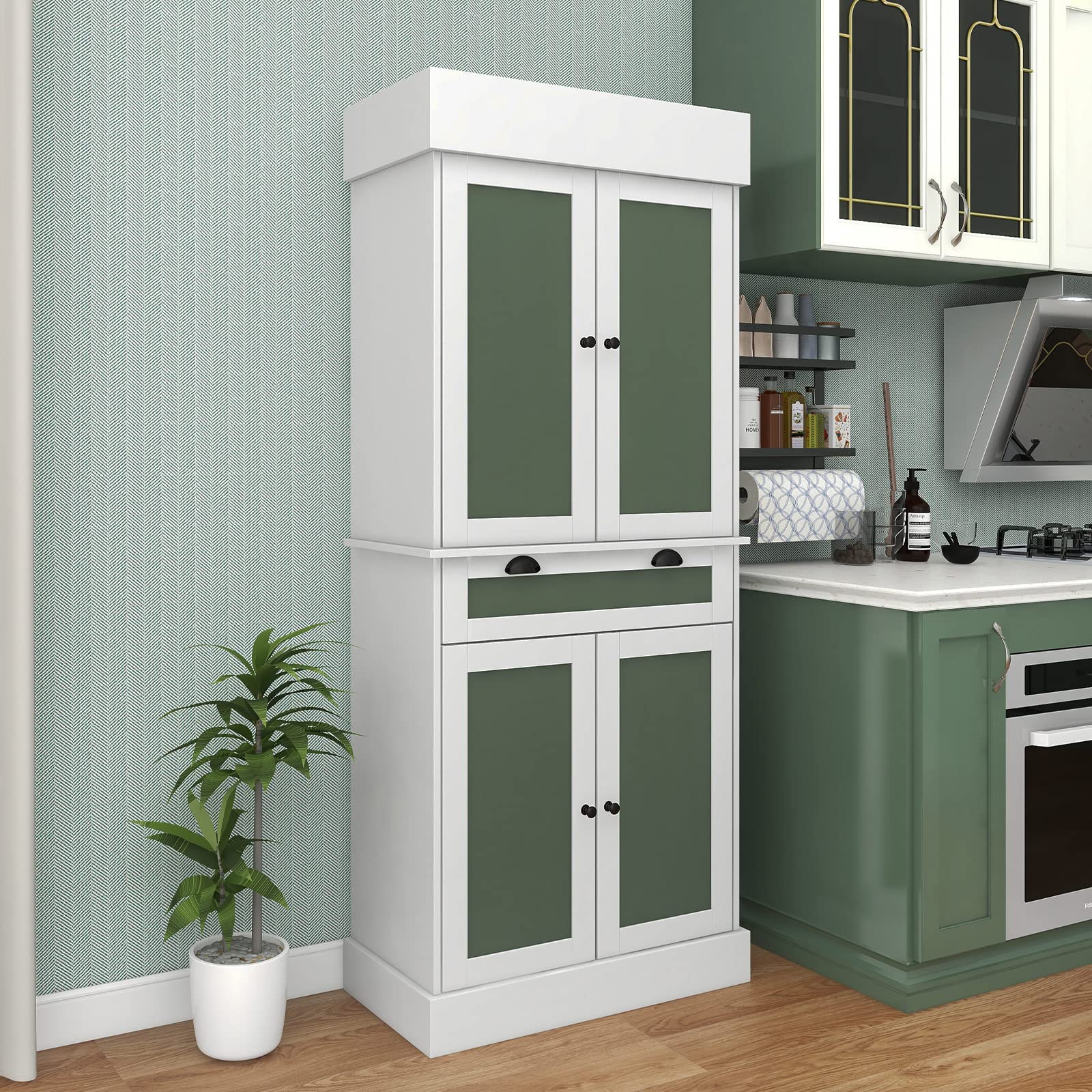 Giantex Kitchen Pantry Cabinet, 72" Tall Buffet Cupboard