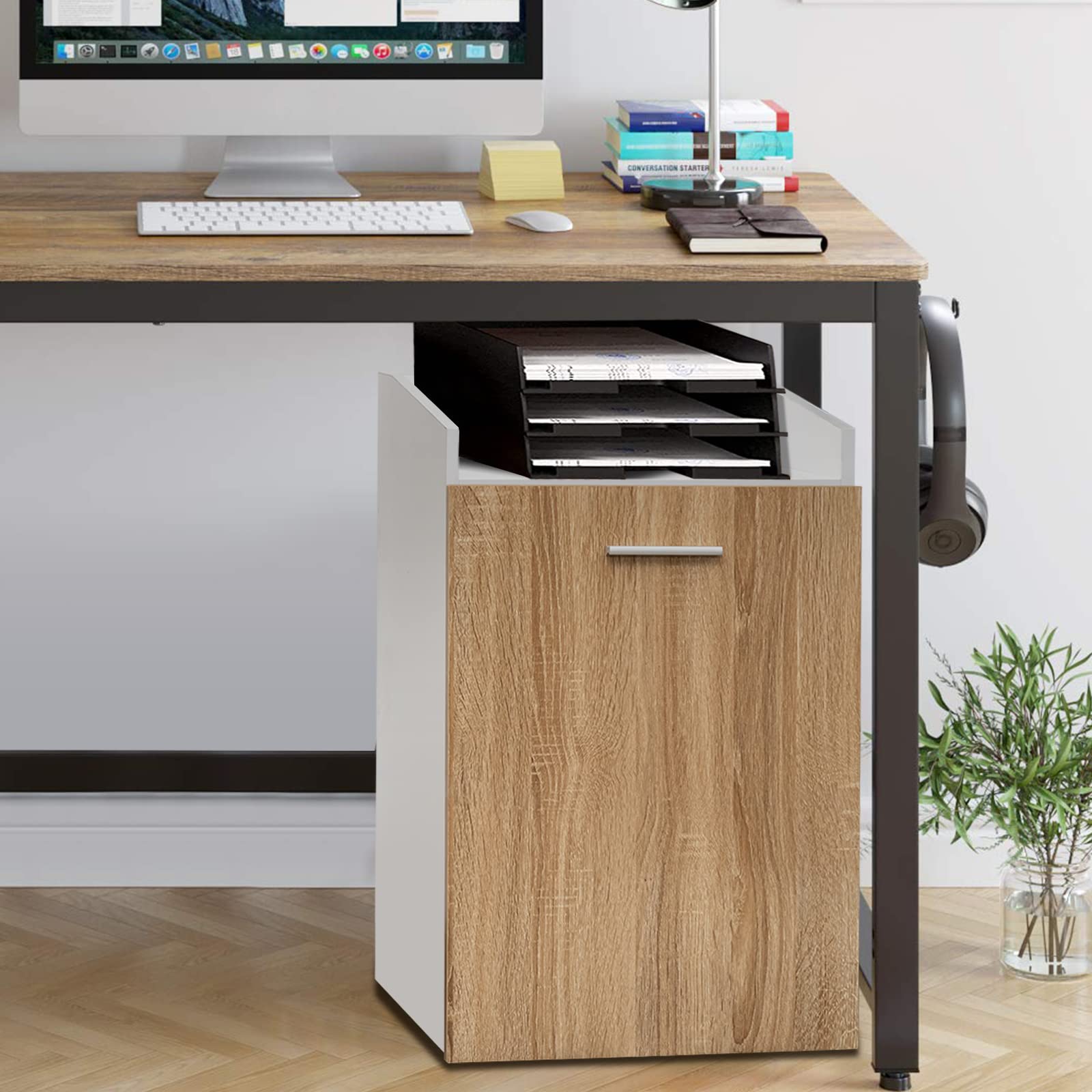 Giantex File Cabinet for Home Office 2 Drawer Mobile Filing Cabinet with Hanging Bar for Letter Size
