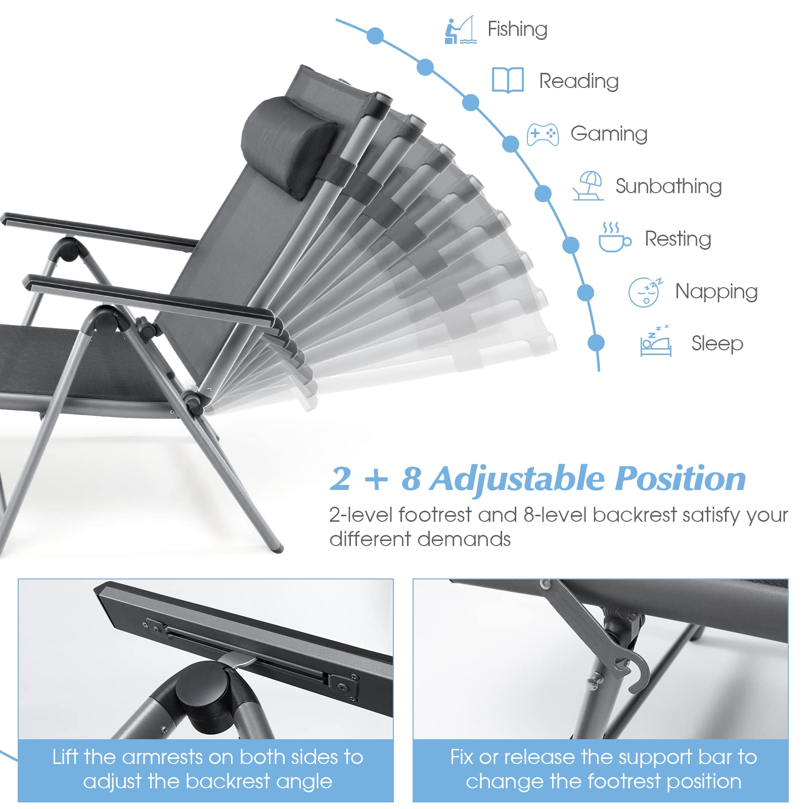 Giantex Outdoor Chaise Lounge Chair