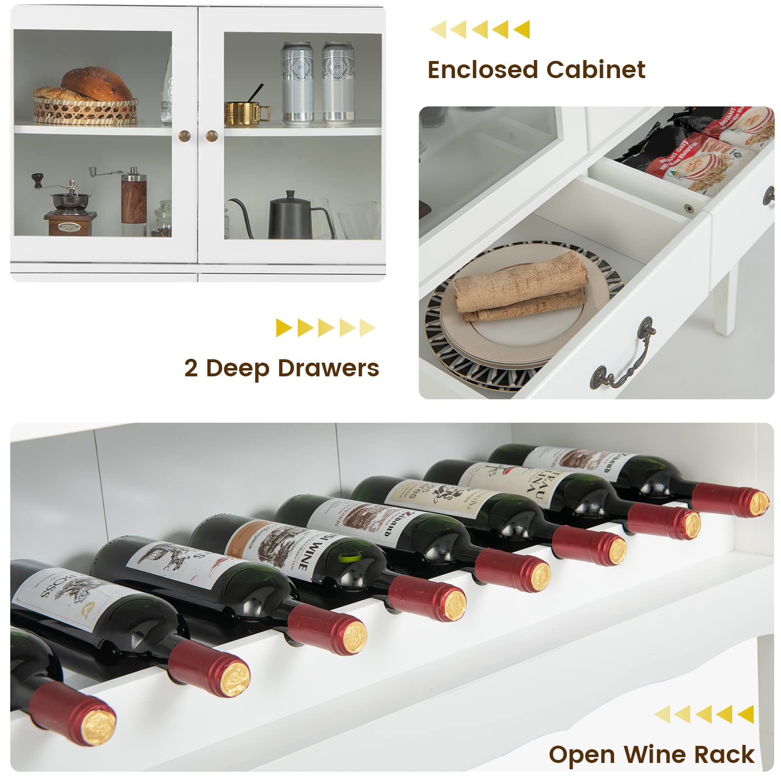 Giantex Buffet Wine Cabinet with Storage - Standing Sideboard
