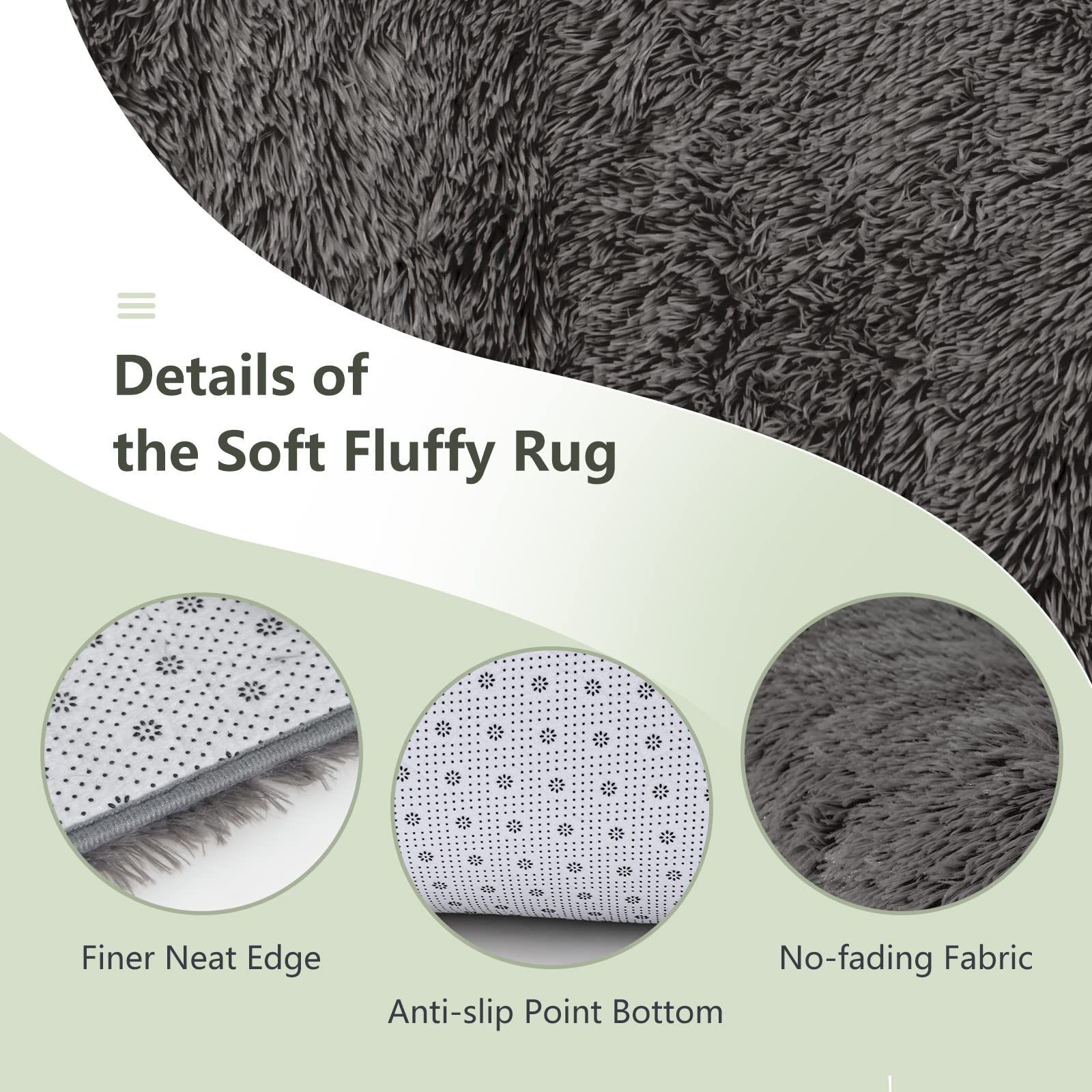 Giantex Shag Area Rug, Anti-Skid Fluffy Rugs