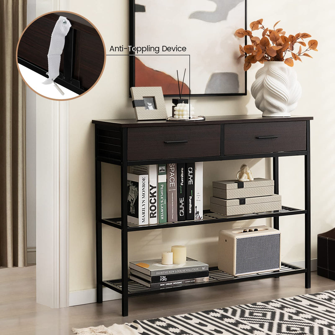Giantex 39.5” Console Table with Storage Drawer - Entryway Table with 2 Drawers