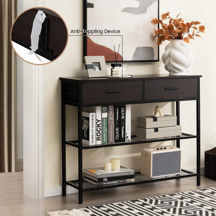 Giantex 39.5” Console Table with Storage Drawer - Entryway Table with 2 Drawers