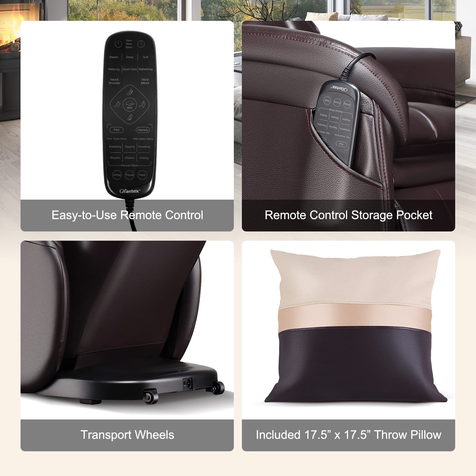 Giantex Full Body Massage Chair - Zero Gravity SL Track Electric Recliner with Reversible Footrest