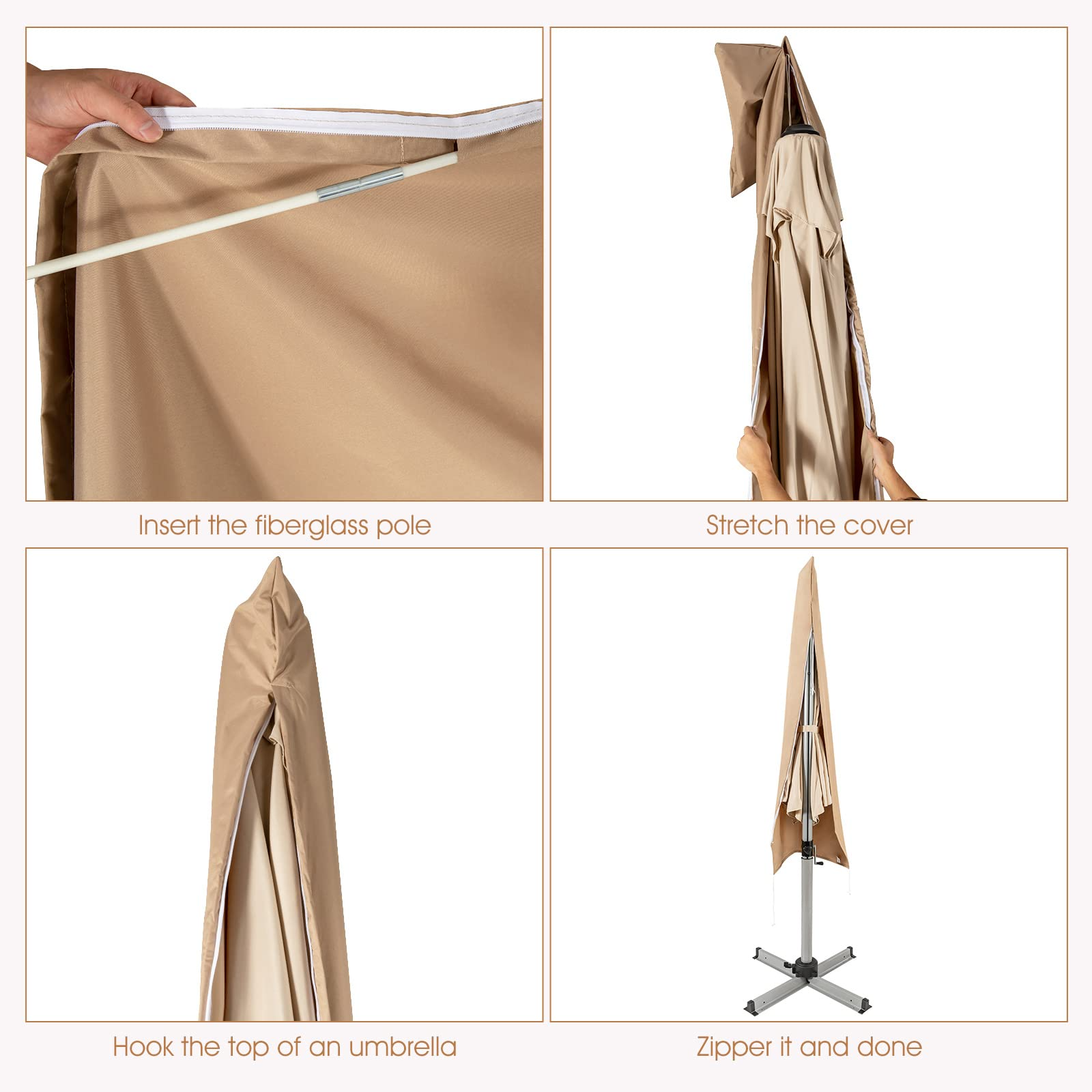 Patio Umbrella Cover for 10FT to 11FT Cantilever Umbrella