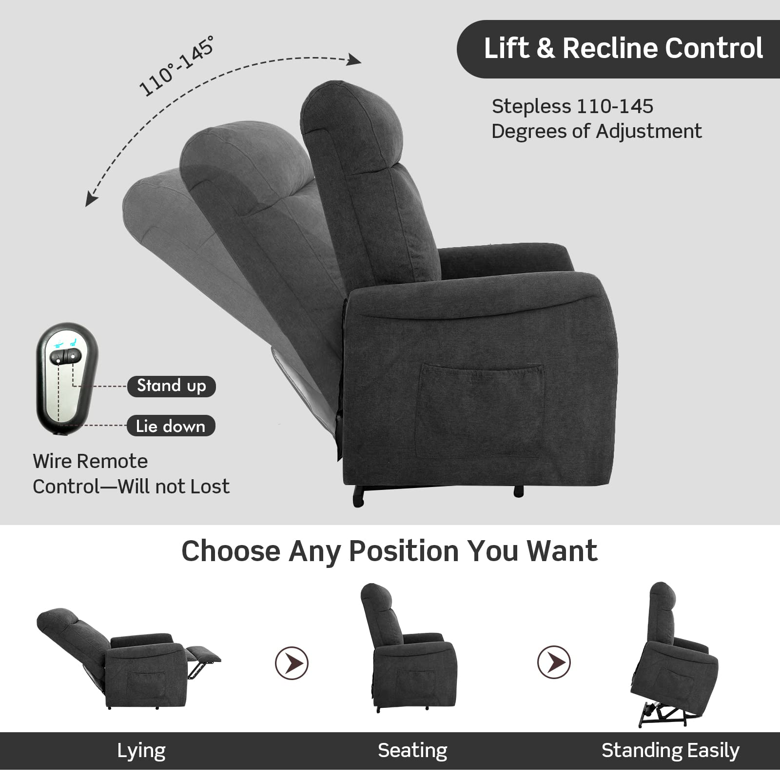 Giantex Power Lift Recliner Chair for Elderly, Ergonomic Lounge Chair