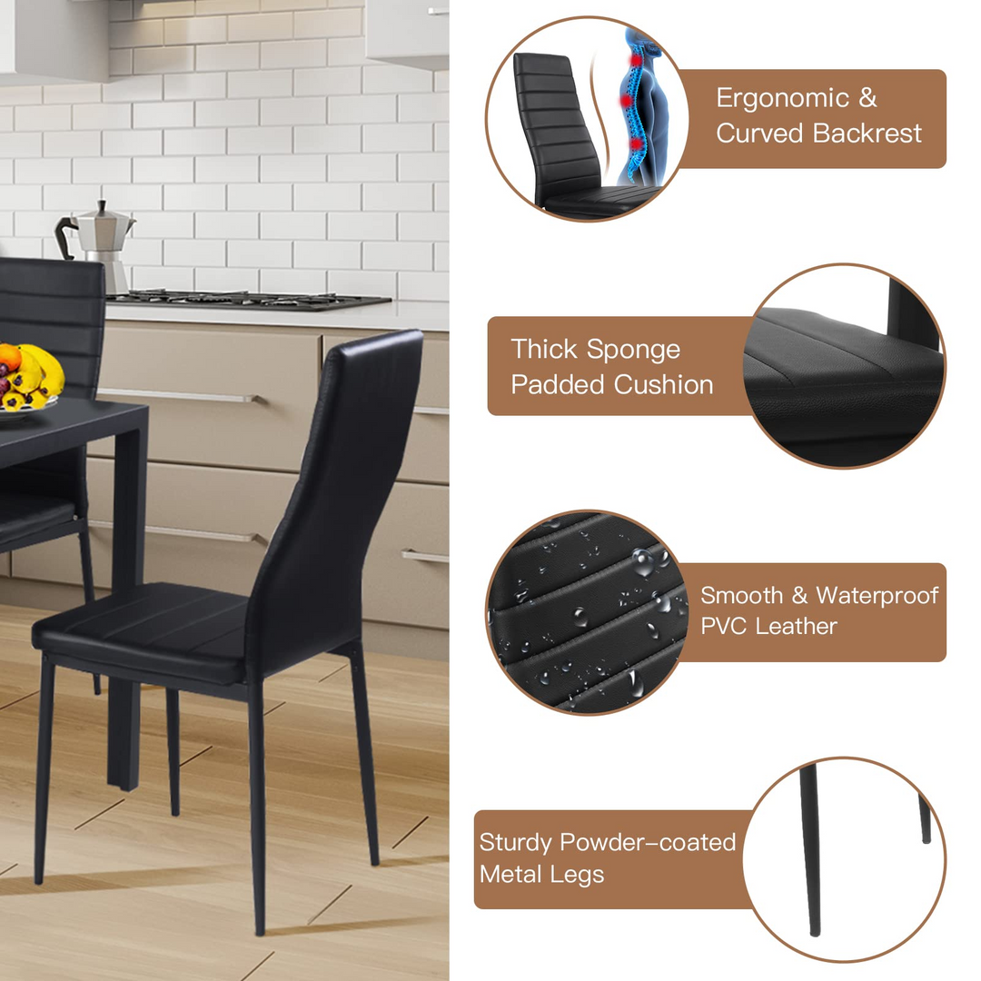 Giantex 5 Pieces Dining Table Set, Modern Kitchen Table Set