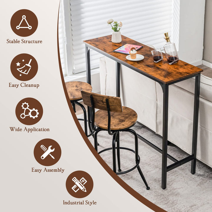 Giantex 48" Narrow Console Table - Long Bar Table, Rectangular Kitchen Dining Table