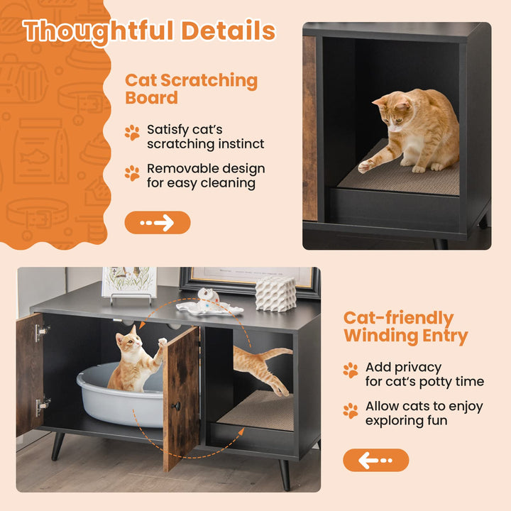 Giantex Cat Litter Box Enclosure, Hidden Cat Washroom Furniture