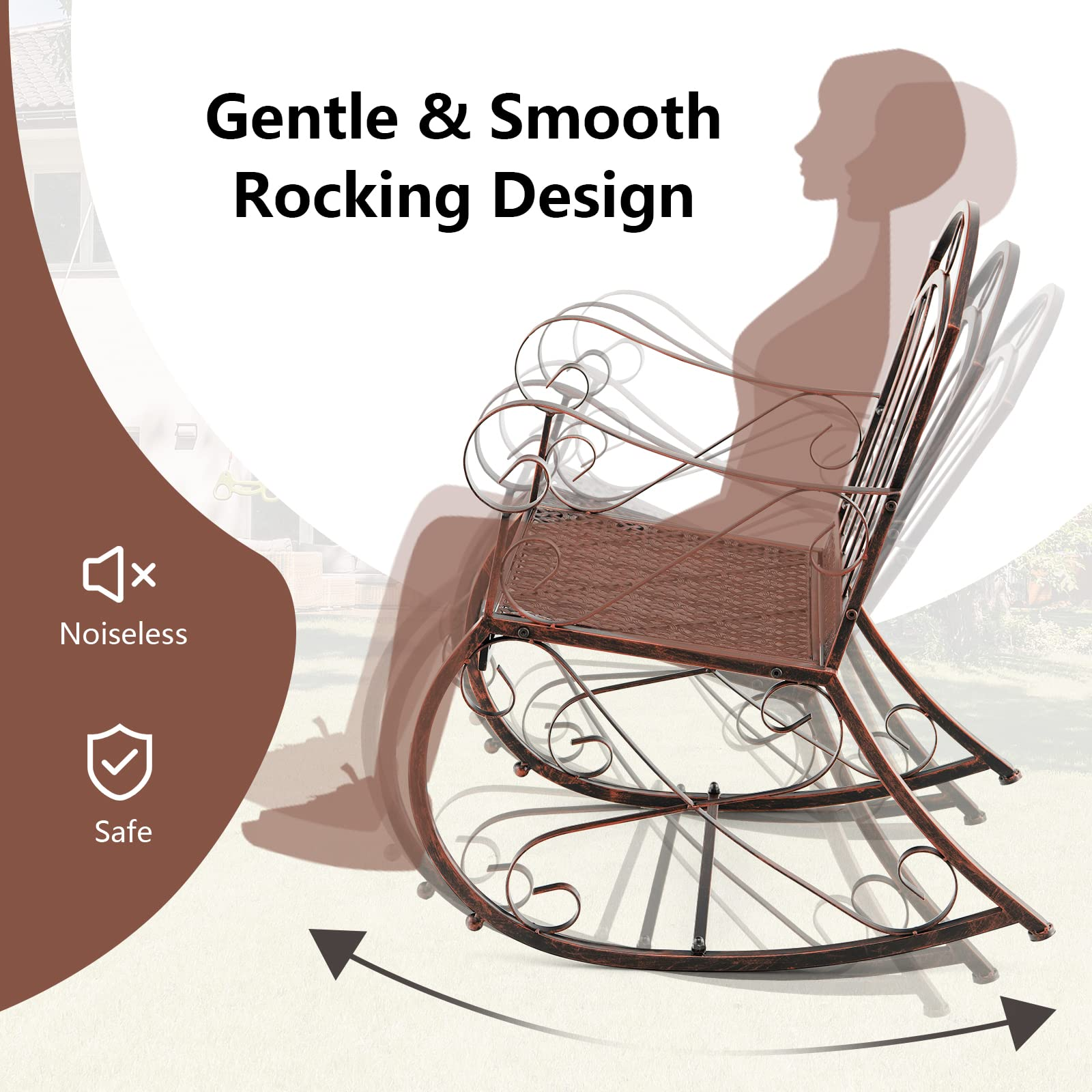 Giantex Rocking Chair Outdoor Rocker - Patio Lawn Seating Chairs