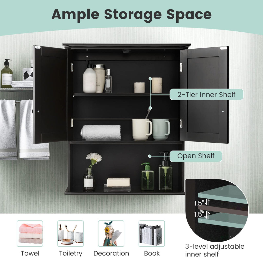Giantex Bathroom Wall Mounted Cabinet - Storage Cabinet w/Adjustable Shelf