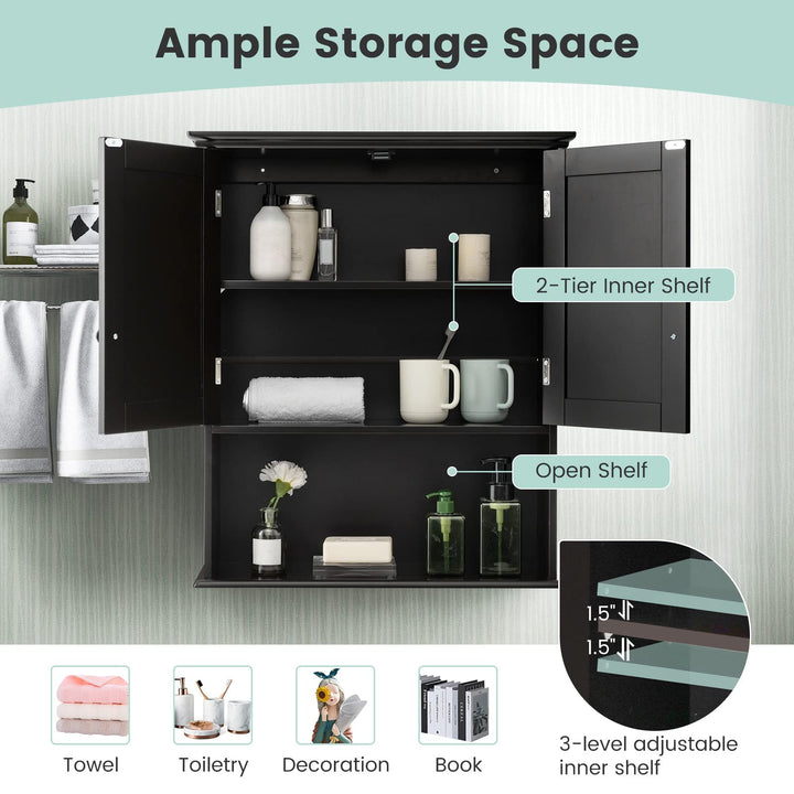 Giantex Bathroom Wall Mounted Cabinet - Storage Cabinet w/Adjustable Shelf