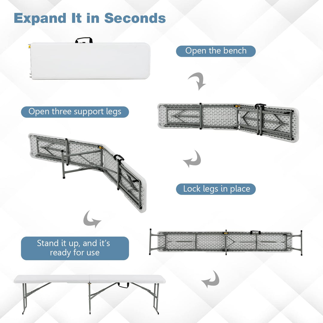 Giantex 6 Feet Folding Bench
