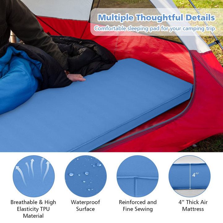 Lightweight Compact Air Mattress w/Carry Bag