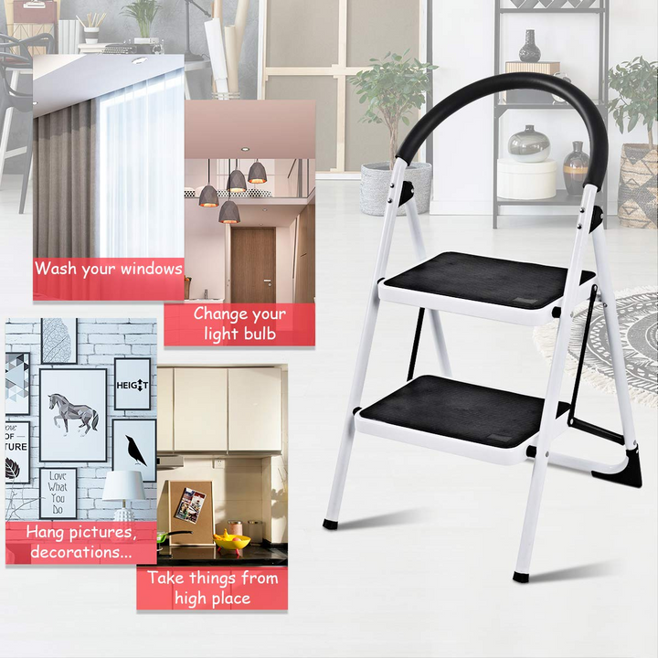 Giantex 2 Step Ladder Folding Step Stool Platform Home Kitchen Tool Multiuse Stepladder