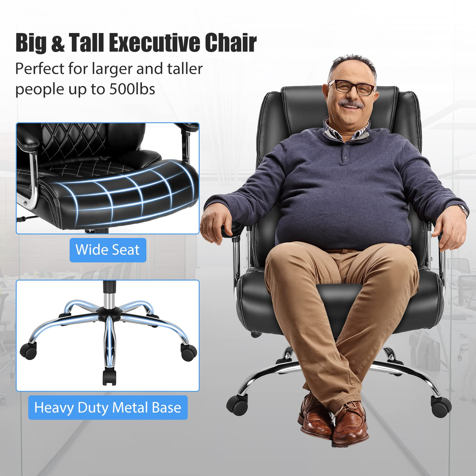 Giantex 500LBS Big and Tall Office Chair