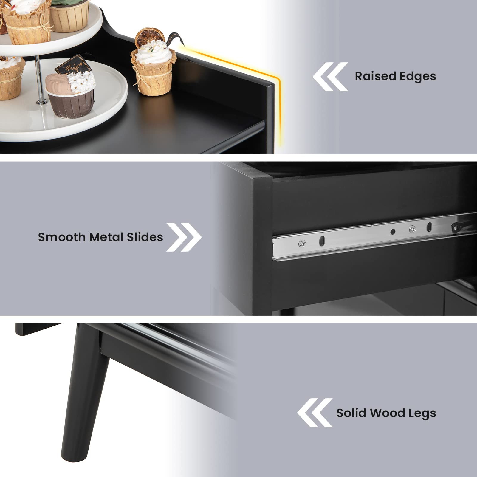 Giantex Buffet Sideboard, Modern Coffee Bar Storage Cabinet