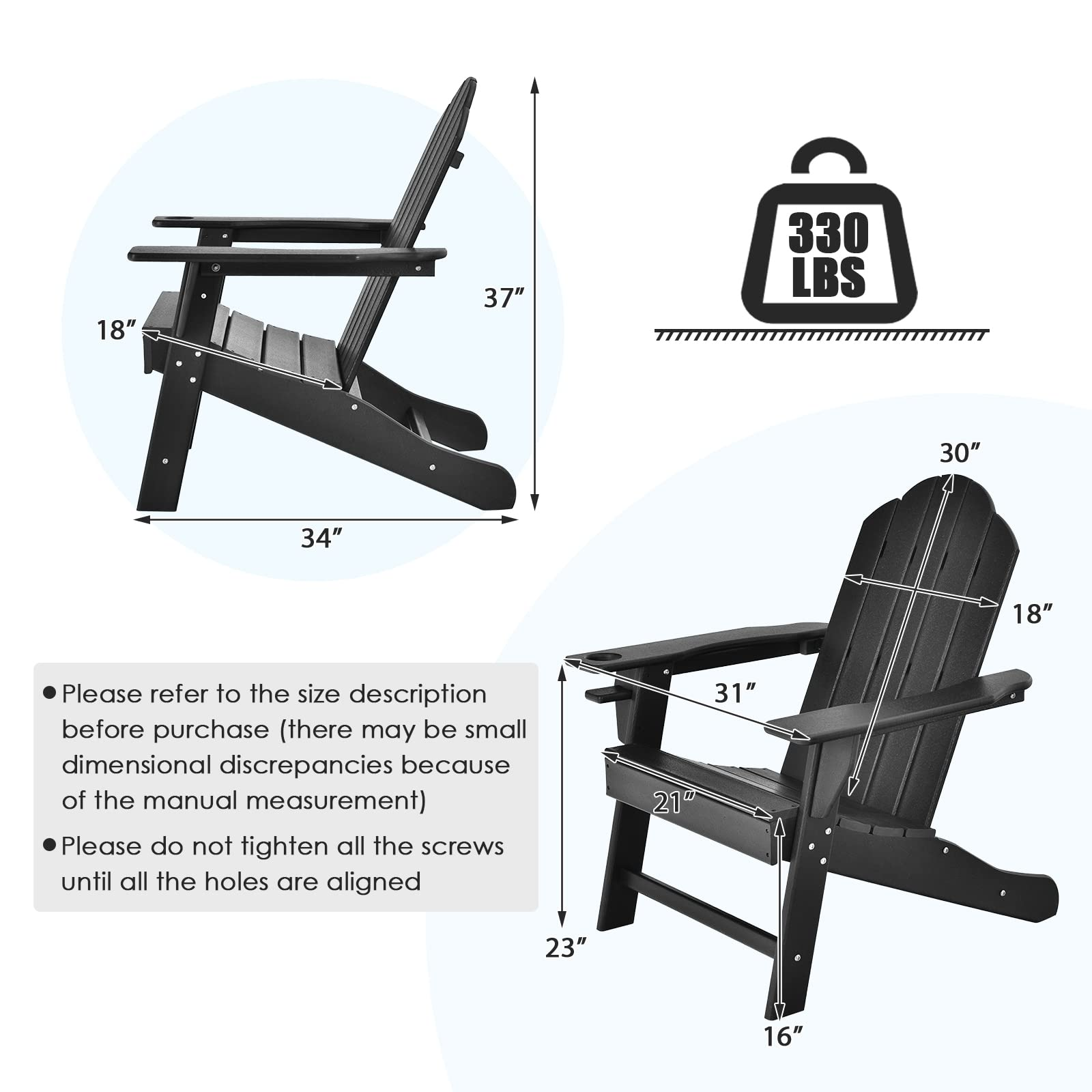 Giantex Adirondack Chair and Ottoman Set