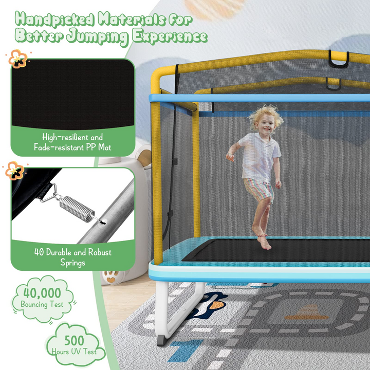 Giantex 6Ft Kids Trampoline with Swing and Horizontal Bar