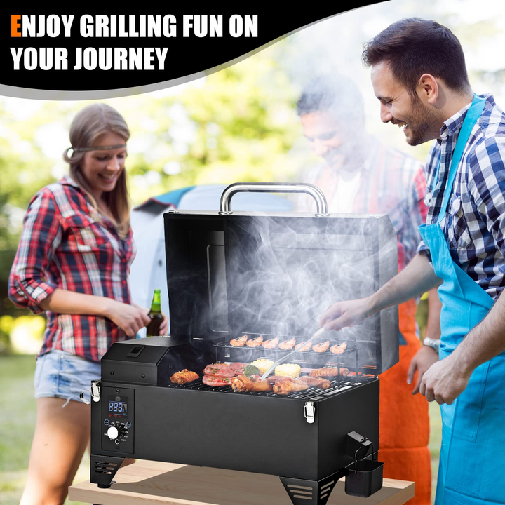 Giantex Portable Pellet Smoker Grill Set, 8-in-1 Electric Tabletop Pellet Grill
