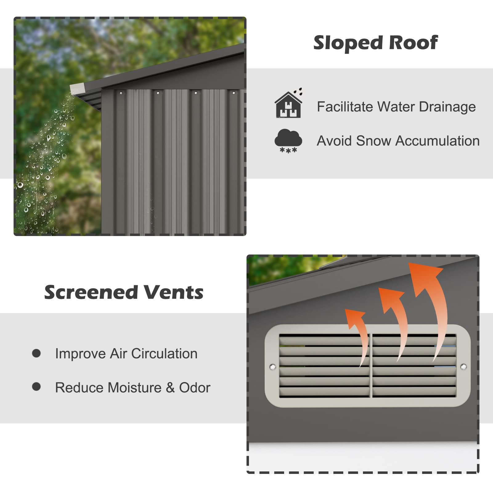 Giantex Outdoor Storage Shed 6 x 4 FT, Double Sliding Door