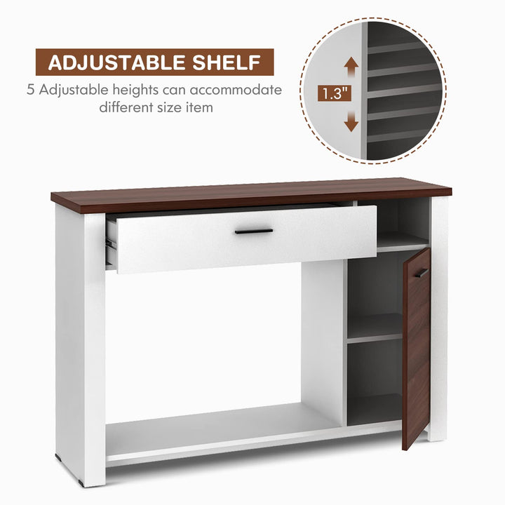 Giantex Console Table 48 Inch Sofa Side Table with Drawer and Cabinet, Entryway Table