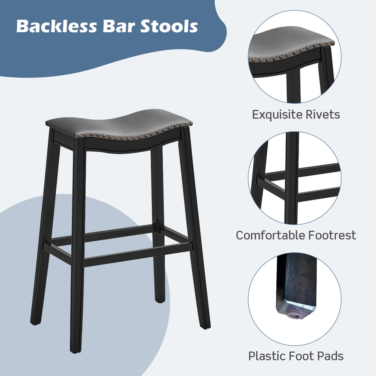 Giantex Counter Height Bar Stools Set