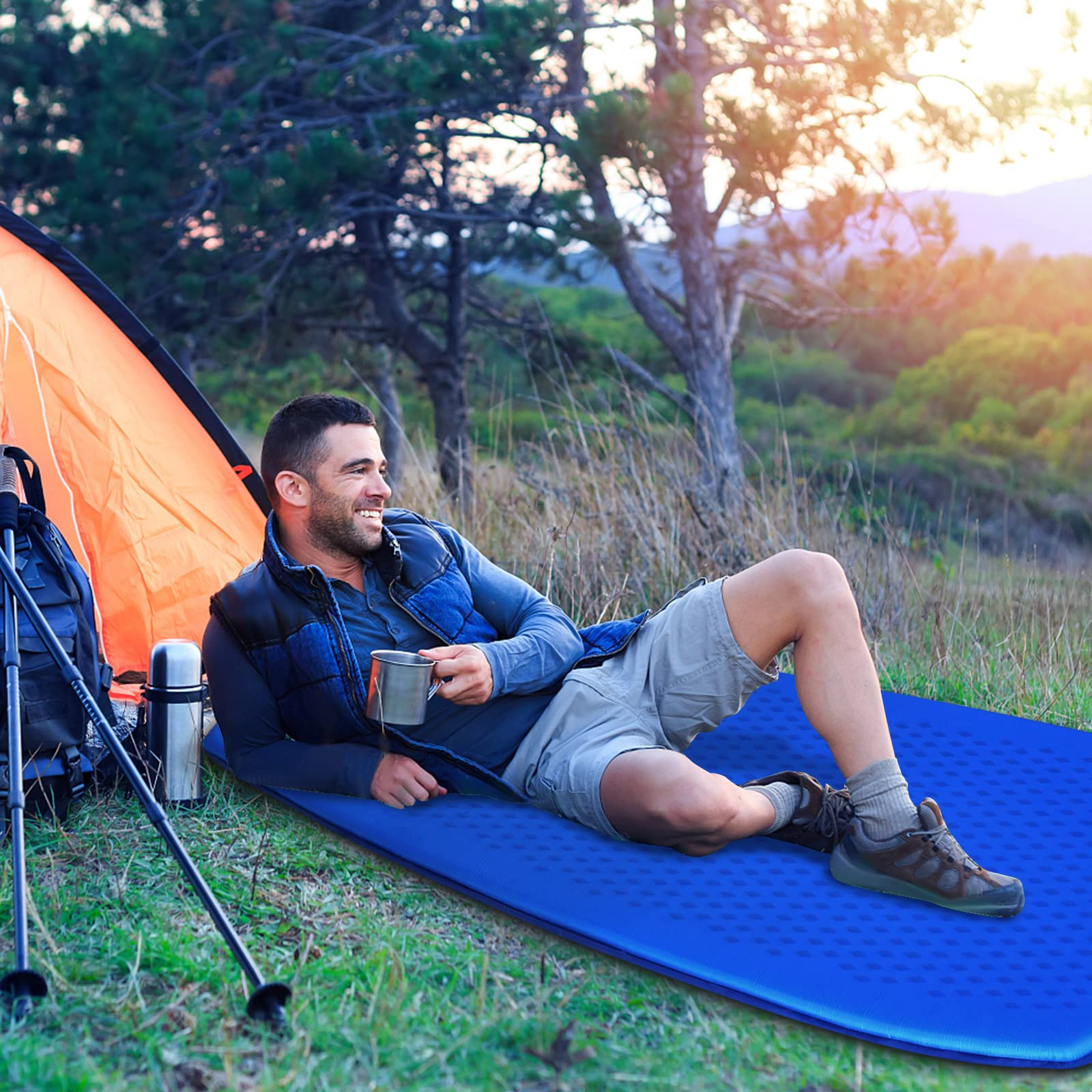 Waterproof Camping Air Mattress w/Carrying Bag for Tent | Camping Sleeping Pad