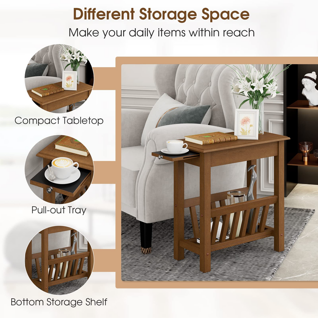 Giantex 2-Tier Narrow End Table