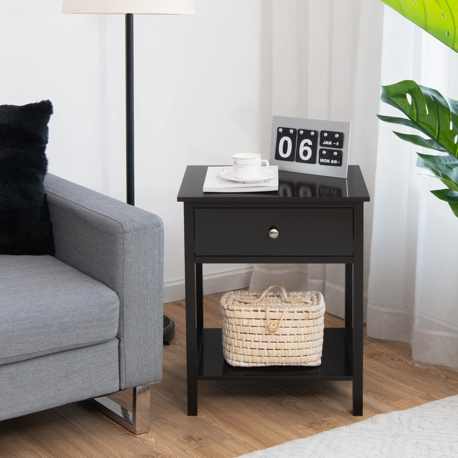 Multifunctional Bedside Sofa Side Table, Accent Home Furniture w/Stable Frame
