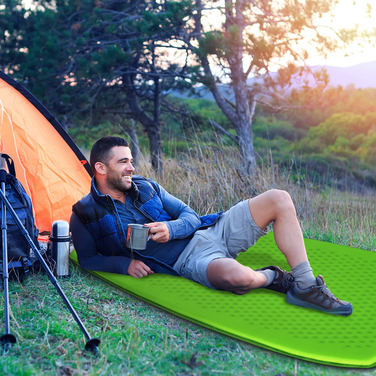 Waterproof Camping Air Mattress w/Carrying Bag for Tent | Camping Sleeping Pad