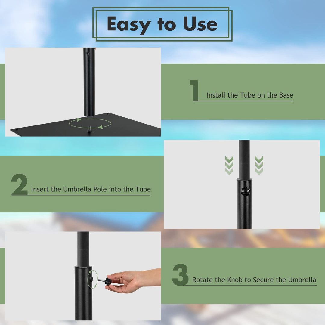 42lbs Patio Umbrella Base, Suitable for 1.6''-1.9'' Umbrella Poles