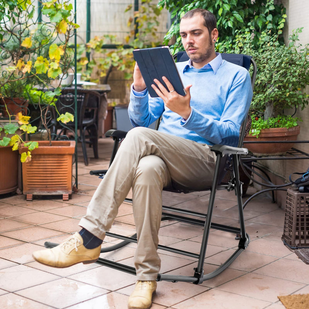 Giantex Rocking Camping Chair Folding - Outdoor Rocker Camping Chair