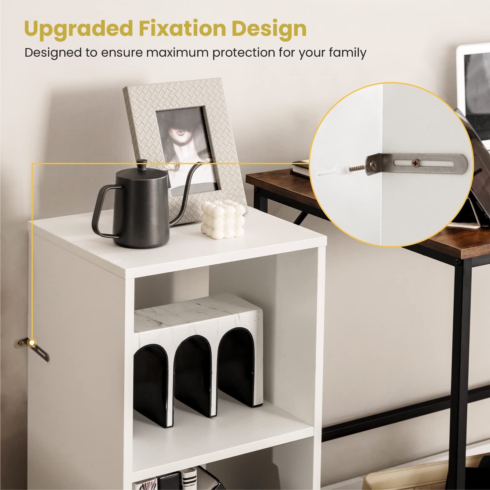 Giantex 2-Pcs 2-Tier White Bookshelf