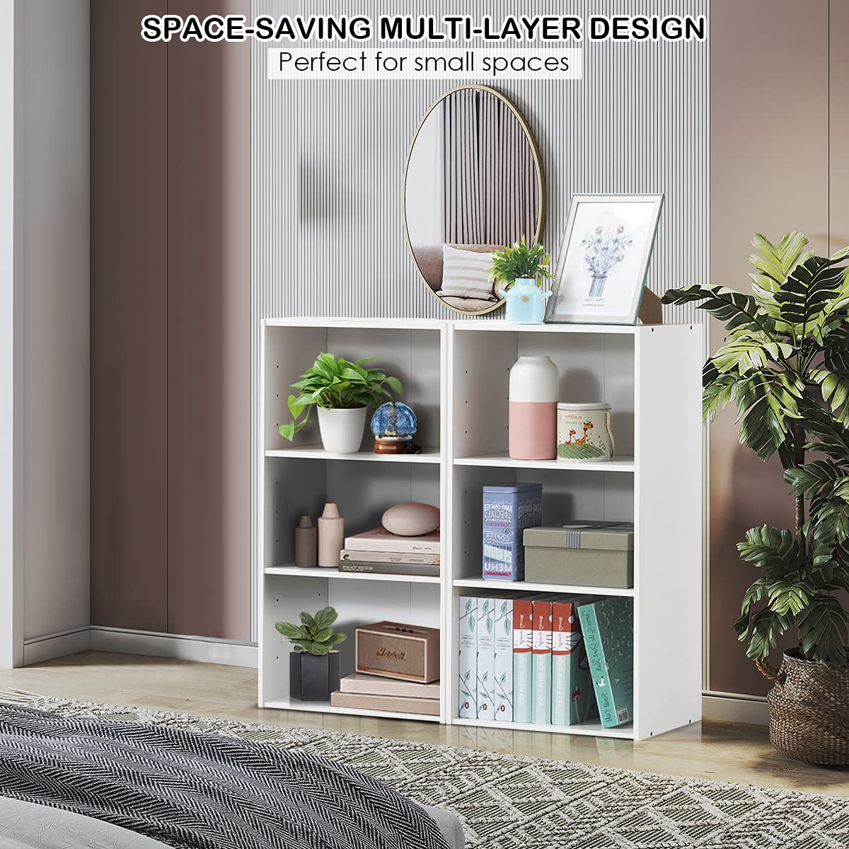 3 Shelf Bookcase Book Shelves Open Storage Cabinet