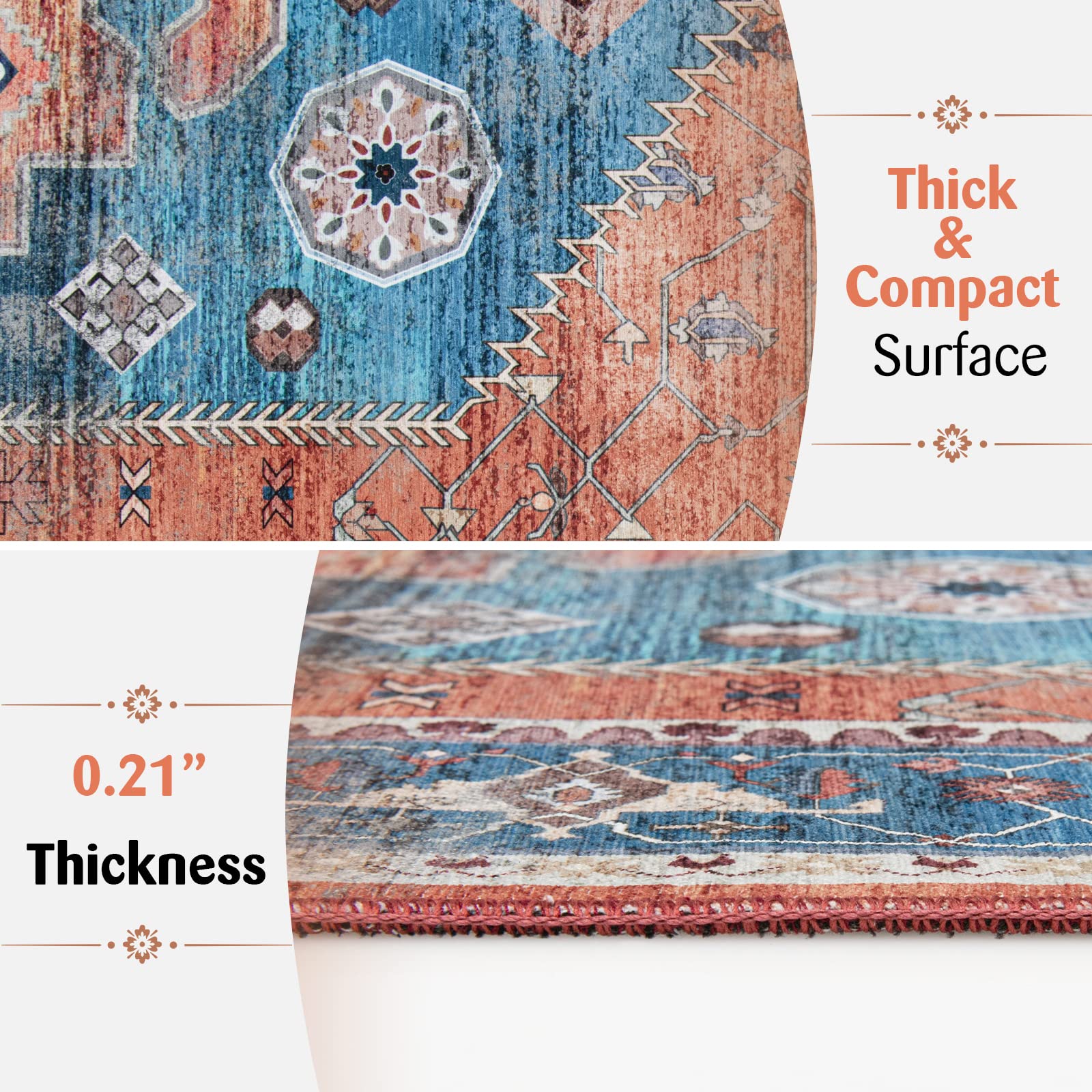 Giantex Area Rug, Easy to Clean Comfy Chic Vintage Floor Decoration Large Boho Area Carpet Rugs