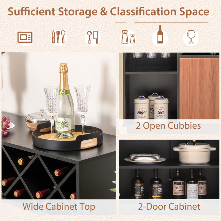 Giantex Buffet Sideboard, Wine Bar Base Cabinet 45”X15”x32”