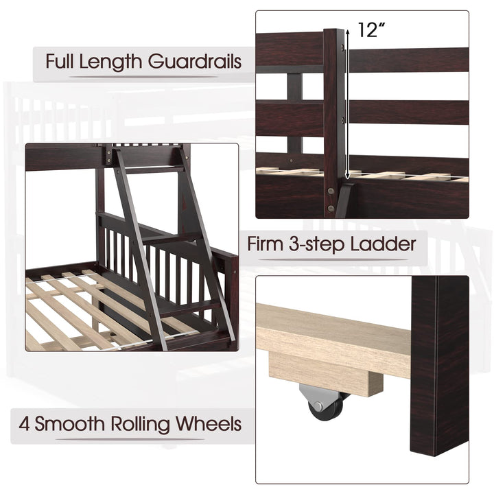 Twin Over Full Bunk Bed with Trundle - Giantex
