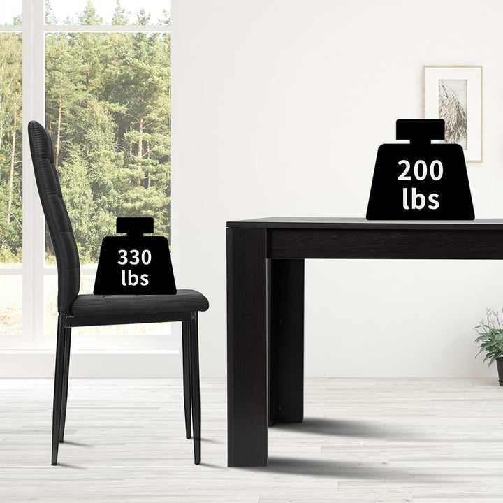 Giantex 9 Pcs Dining Table Set, Wood Rectangular Table with 8 Upholstered Chairs Set
