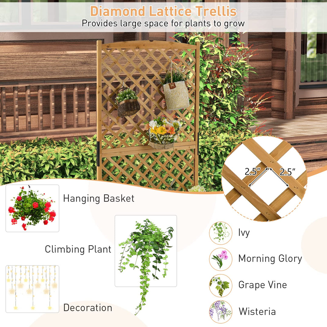Planter Raised Bed with Trellis - Giantex