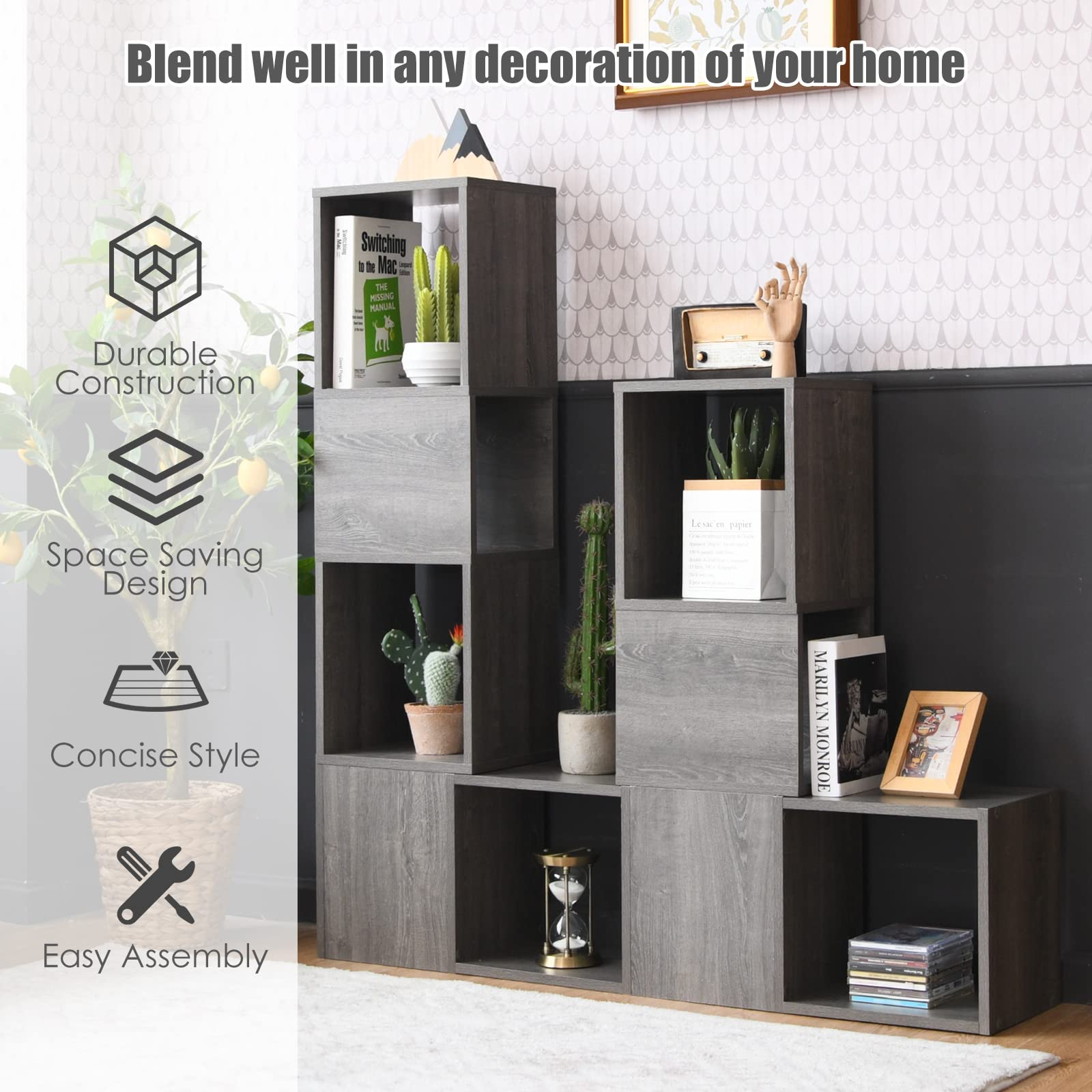 Giantex 9 Cube Storage Organizer, DIY Free Combination Bookcase