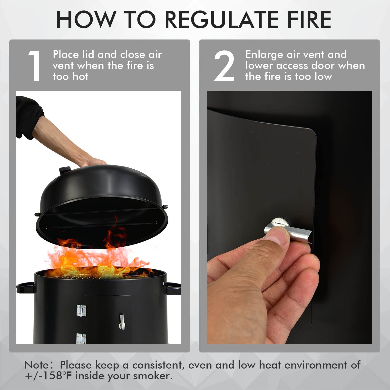 Giantex 3-in-1 Outdoor Smoker Grill with Smoker Combo