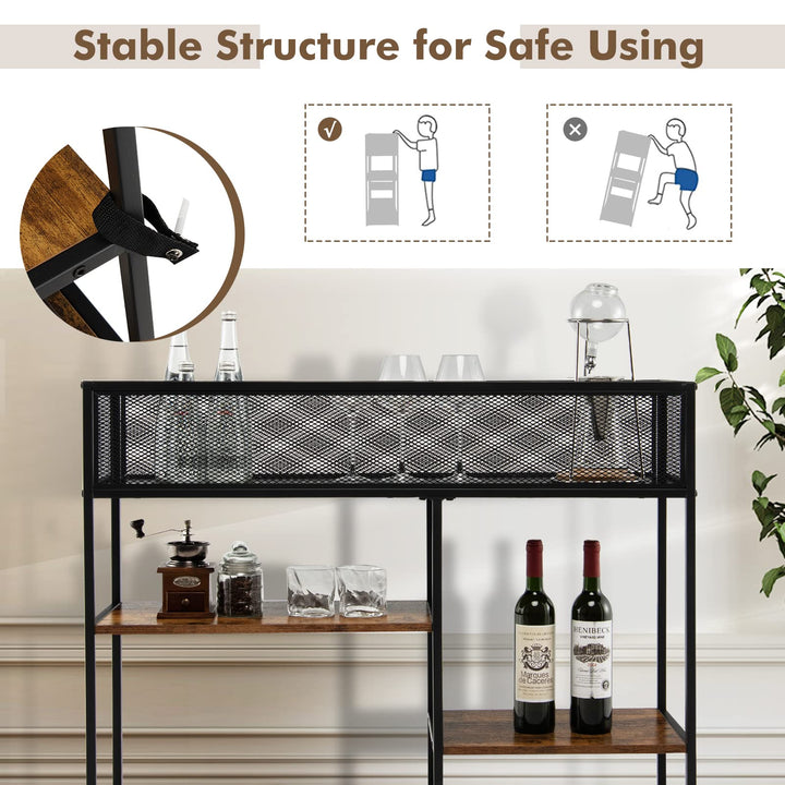 Giantex Hallway Table for Entryway - 4-Tier Console Table for Entryway with Wire Basket
