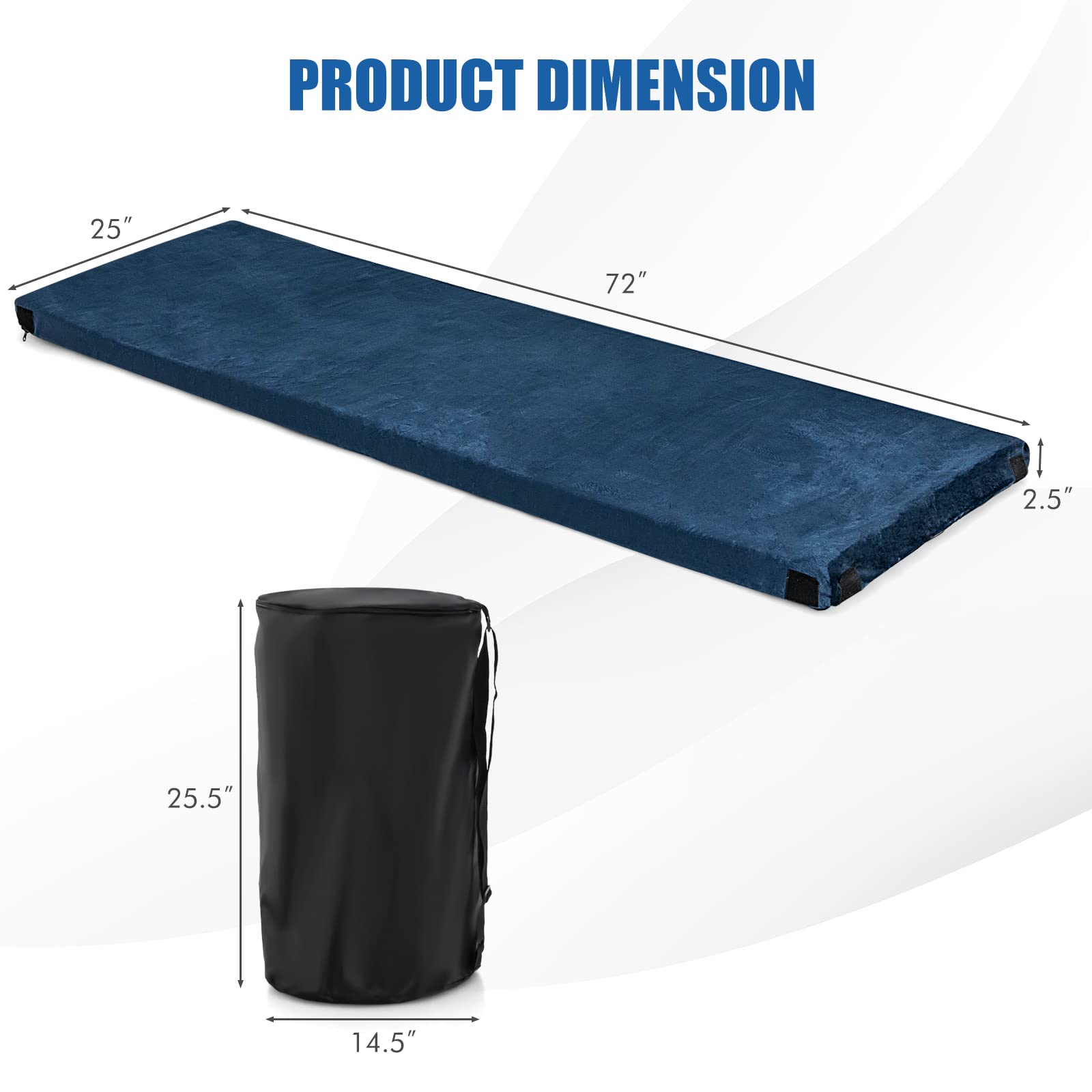 Giantex 72" Memory Foam Camping Mattress, Foldable Floor Guest Bed for Sleepover