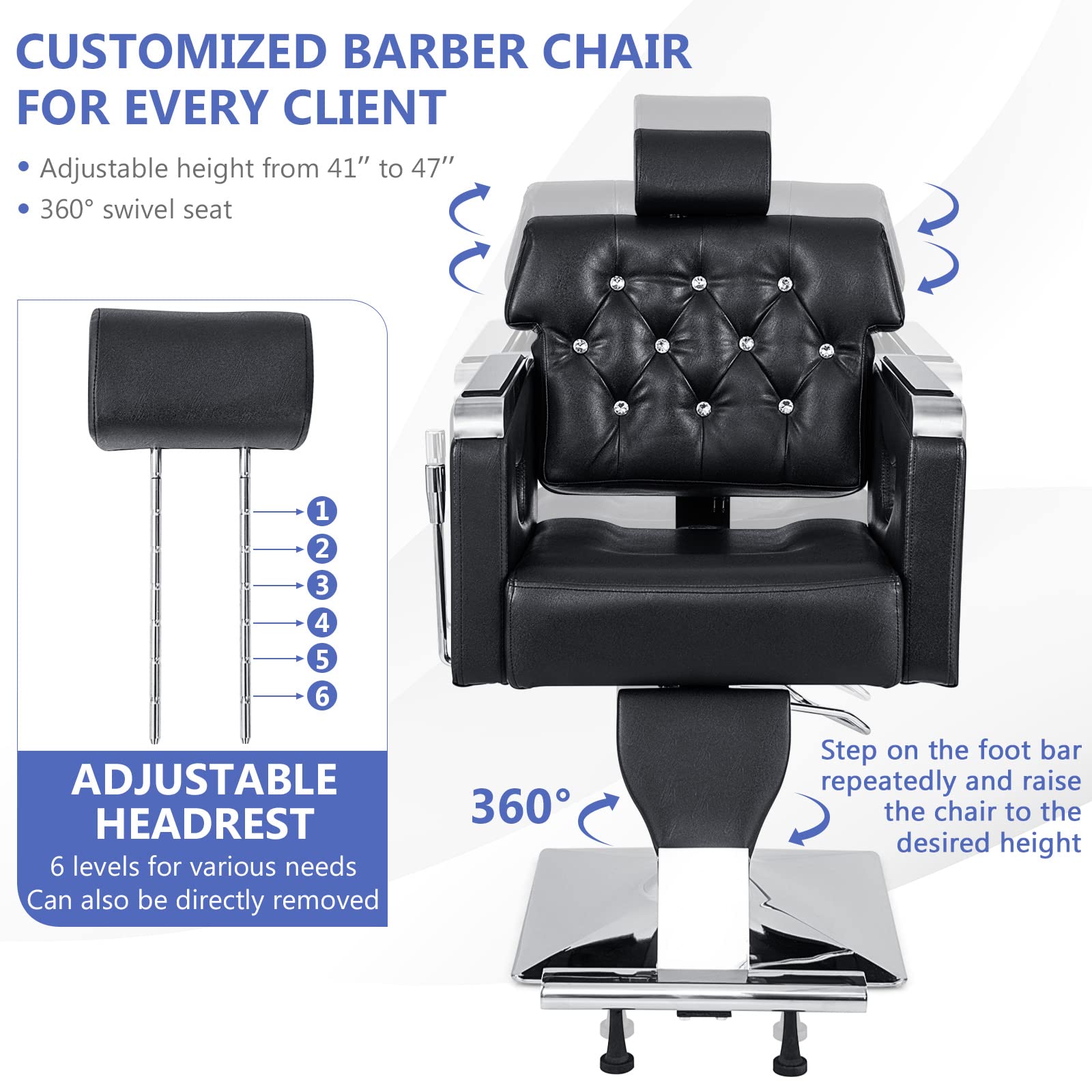 Giantex Barber Chair, Height Adjustable Heavy Duty Hydraulic Pump