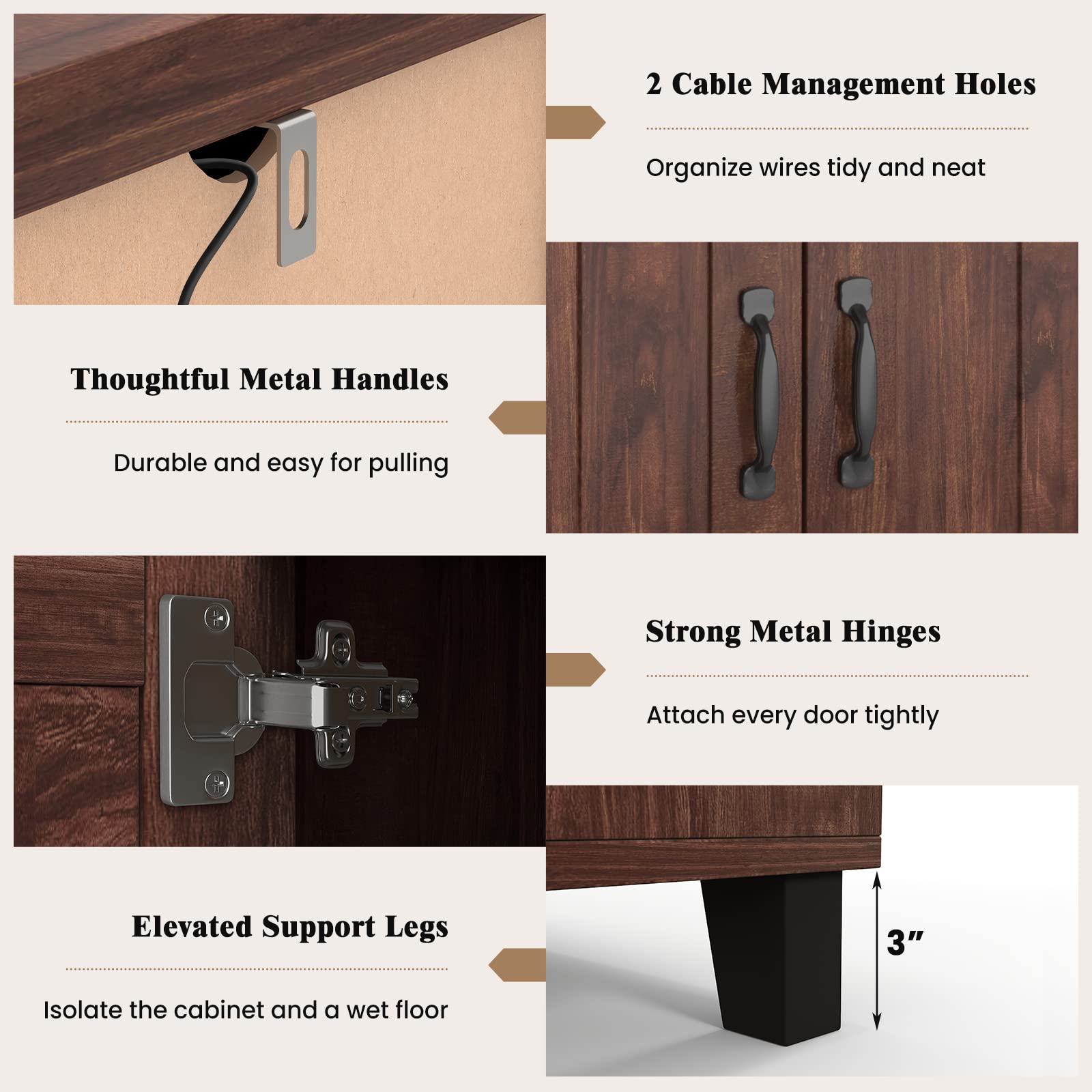 Buffet Cabinet Kitchen Storage Cupboard - Giantex